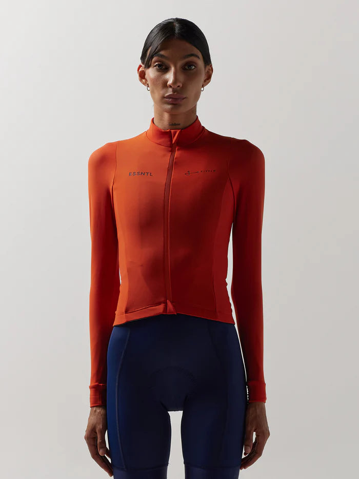 CAMISETA CICLISMO MUJER TERMICA NARANJA GIVELO
