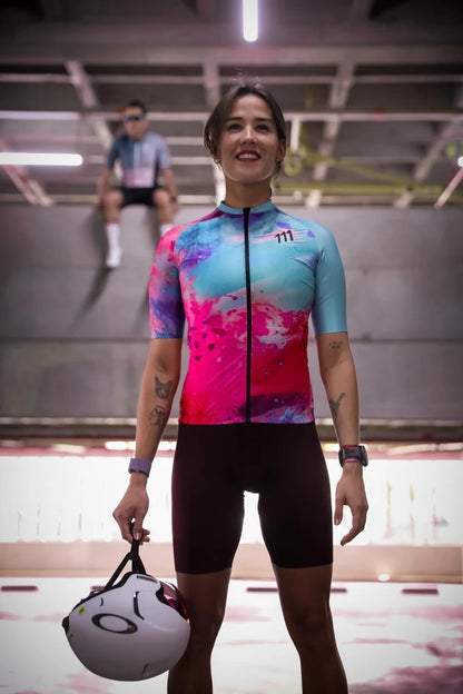 Jersey ciclismo manga corta mujer - CORAL